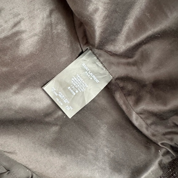 COPY - AUTHENTICATED SAINT LAURENT BLACK W/ WHITE LEATHER TRIM TEDDY BOMBER JAC… - Picture 7 of 15